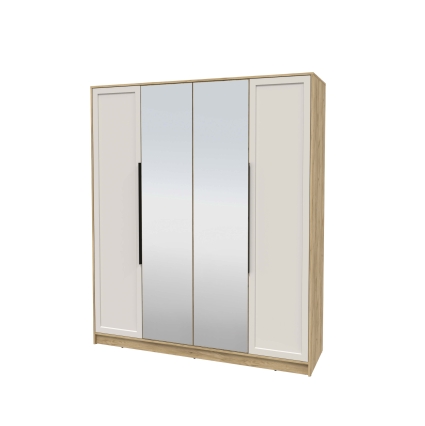 Шкаф распашной Тренд КТ-Ш4 (з) (Дуб золотой ЛДСП/ Кашемир ЛМДФ) Ш1800 В2128 Г547